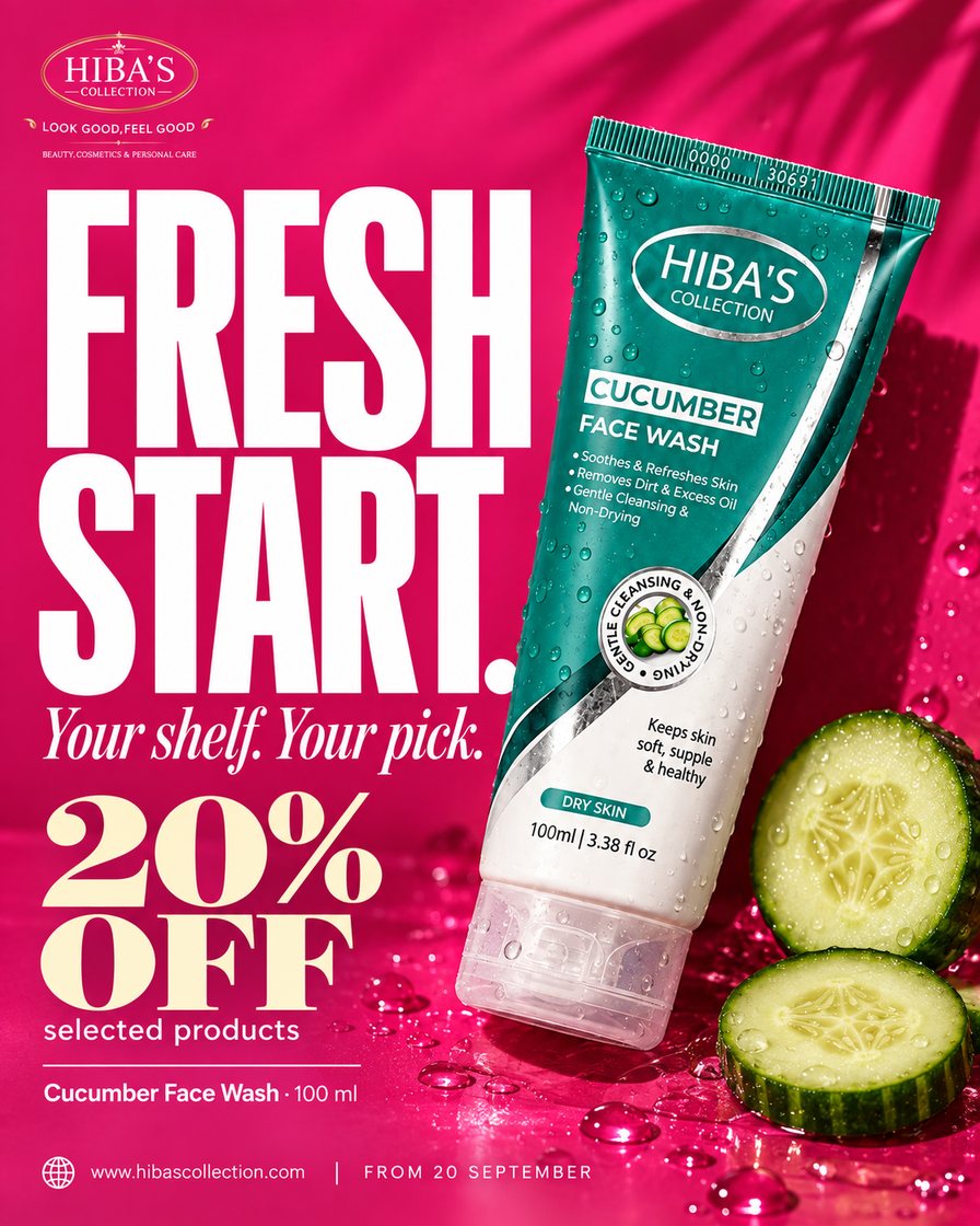 Hiba’s Collection — Cucumber Face Wash — “Fresh start.”