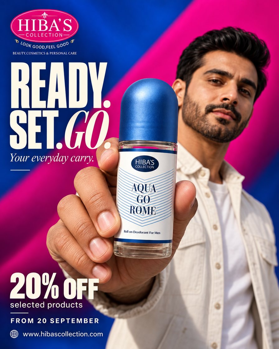 Hiba’s Collection — Aqua Go Rome roll-on — “Ready. Set. Go.”